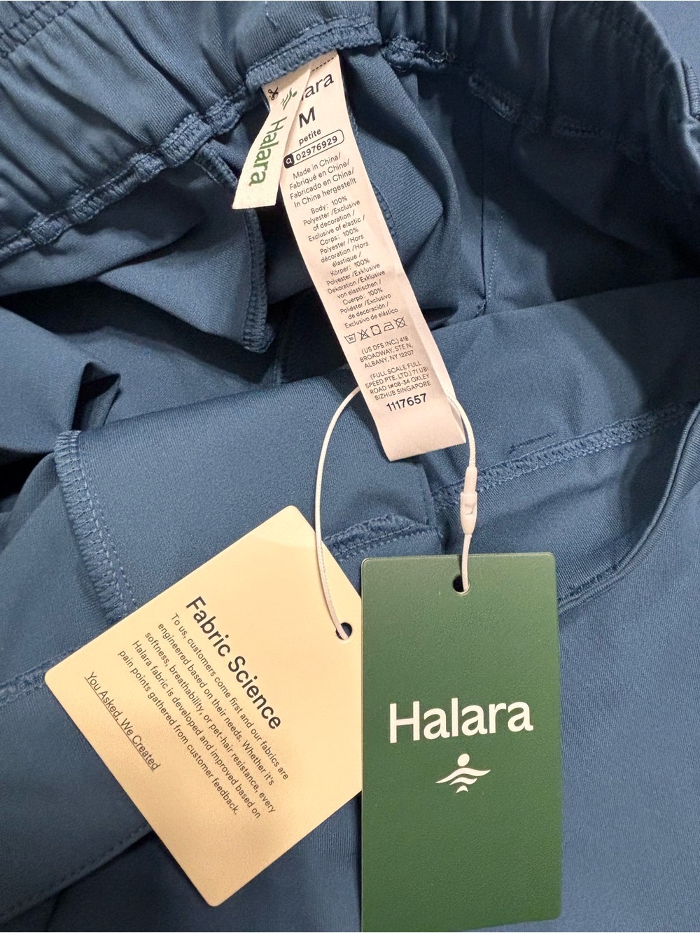Halara women’s M Petite Blue Dress Pants wide leg stretch Work or Athleisure NWT - Picture 3 of 8